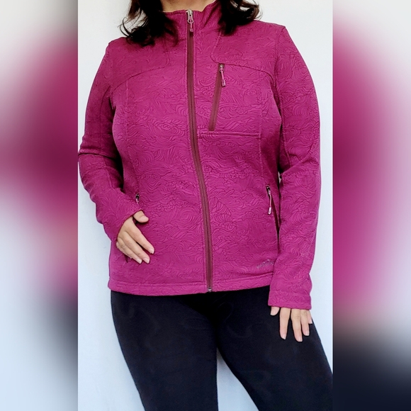 Eddie Bauer Rugged RipStop Textured Microfleece Berry Jacket Trail/Ski Large - Picture 1 of 16